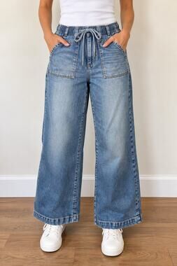 OAT New York Cloud Luxe Denim Wide Leg Pants